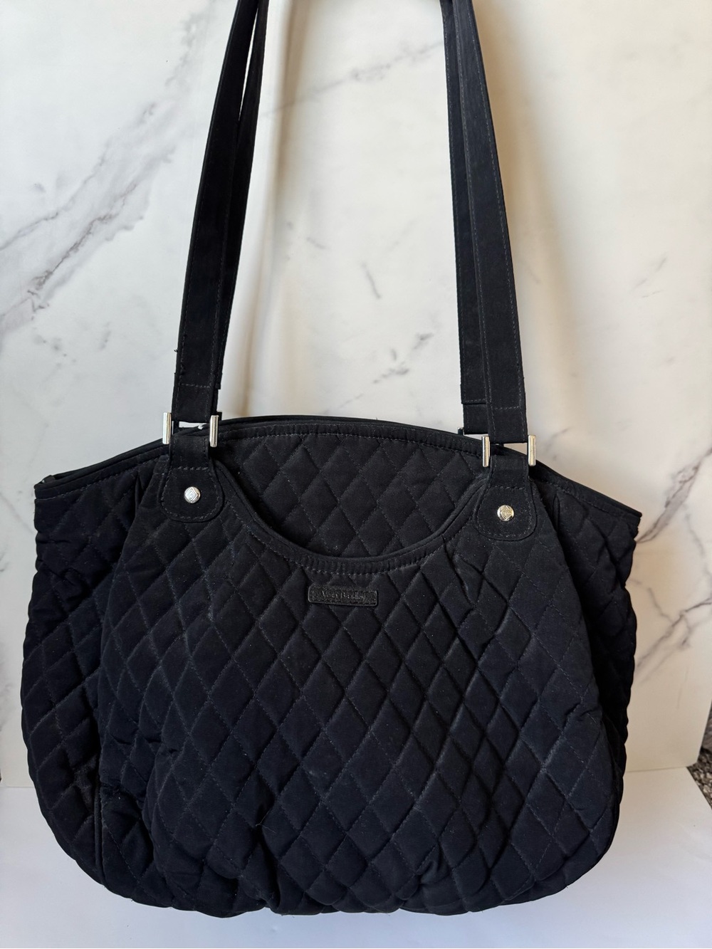 Vera Bradley Black Quilted Shoulder Tote